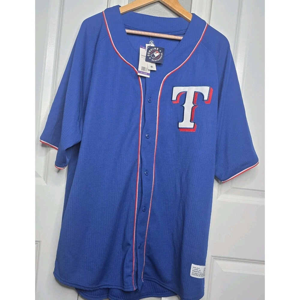 NWT Texas Rangers Jersey Mens 2XL MLB Button Up True Fan Genuine Merchandise